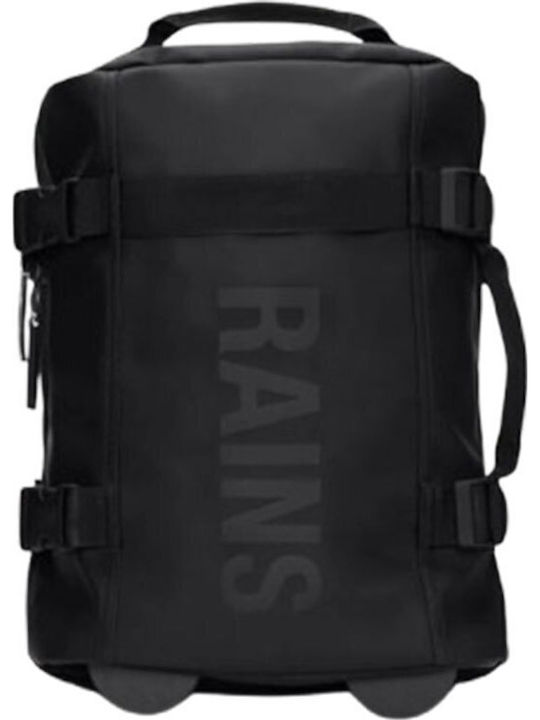 Rains Texel Cabin Bag Mini Koffer Kabine Stoff Schwarze mit 2 Räder Höhe 45cm