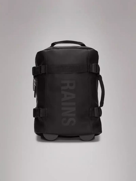 Rains Texel Cabin Bag Mini Koffer Kabine Stoff Schwarze mit 2 Räder Höhe 45cm