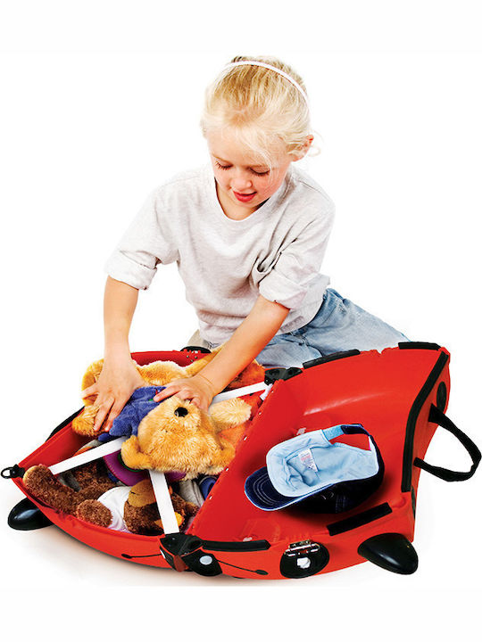 Trunki Ride-On Case Harley Ladybug Children's Cabin Travel Suitcase Hard Red with 4 Wheels Height 46cm