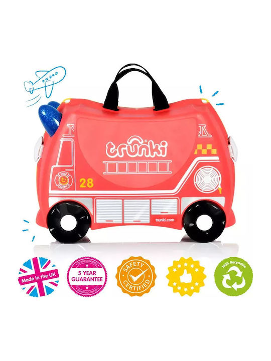 Trunki Ride-On Case Harley Ladybug Children's Cabin Travel Suitcase Hard Red with 4 Wheels Height 46cm