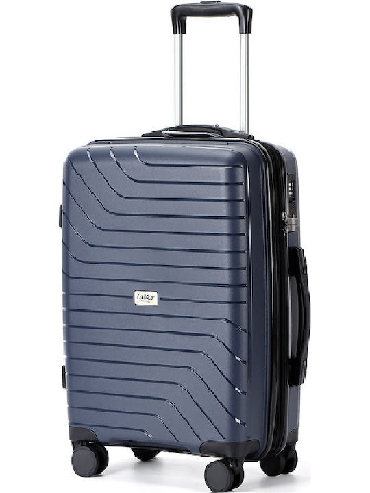 Lavor Medium Hard Blue Travel Suitcase with 4 Wheels Height 66cm