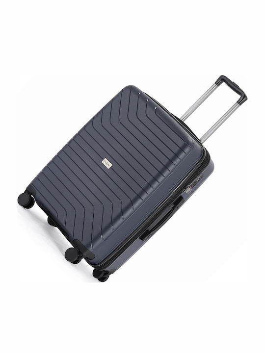 Lavor Medium Hard Blue Travel Suitcase with 4 Wheels Height 66cm