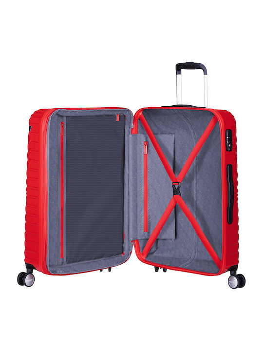 American Tourister Mickey Clouds Kinder Mittlerer Hart Koffer Rot mit 4 Räder Höhe 65cm