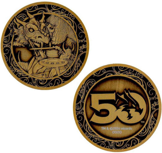 Dungeons & Dragons Collectable Coin 50th Anniversary Antique Gold Edition 4cm