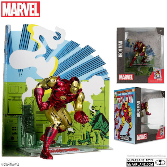 Mcfarlane Toys Marvel Pvc Statue 1/10 Iron Man Invincible Iron Man #126 11 Cm Mcf14767