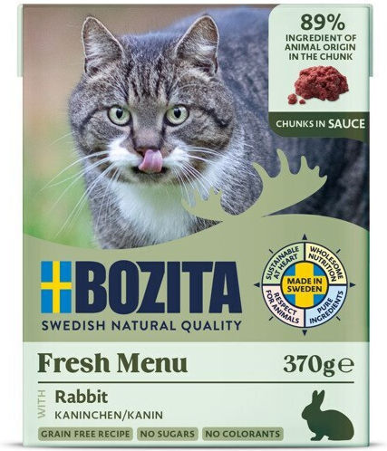 Bozita Feline Υγρή Τροφή για Ενήλικες Γάτες σε Φακελάκι με Κουνέλι χωρίς Σιτηρά & Γλουτένη 370gr