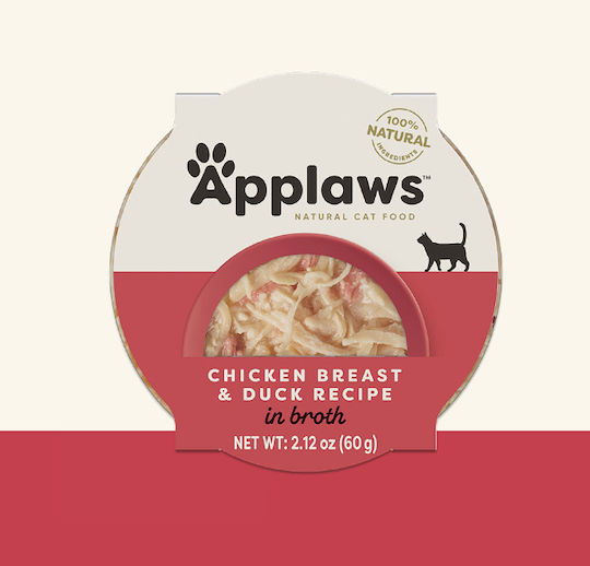 Applaws Natural Cat Food Wet Food for Adult Cats in Cans with Chicken and Duck 60gr