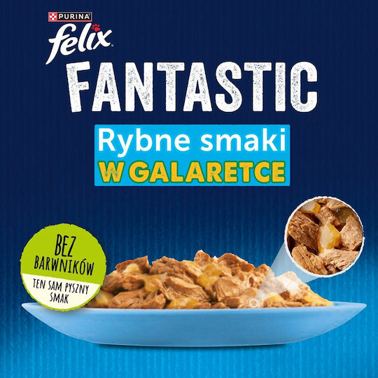 Felix Υγρή Τροφή για Γάτες σε Φακελάκι με Σολομό και Τόνο 12x85gr