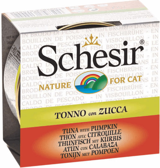 Schesir Nature for Cat Υγρή Τροφή για Ενήλικες Γάτες σε Κονσέρβα με Κολοκύθα και Τόνο χωρίς Γλουτένη 70gr