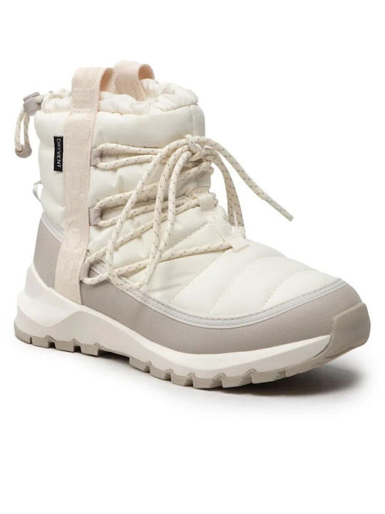 The North Face Synthetic Leather Snow Boots with Laces & Fur Thermoball Beige