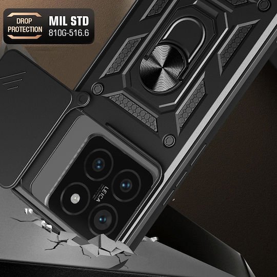 Techsuit Camshield Umschlag Rückseite Kunststoff / Silikon Schwarz (Xiaomi 14T Pro)