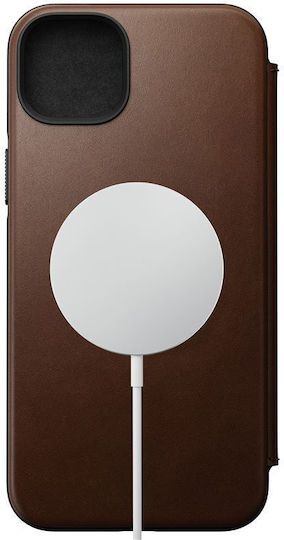 Nomad Leather MagSafe Folio Book Piele Maro (iPhone 14 Plus)