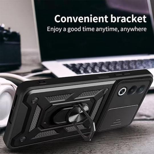 Techsuit Camshield Umschlag Rückseite Kunststoff / Silikon Schwarz (Oppo A80 5G)