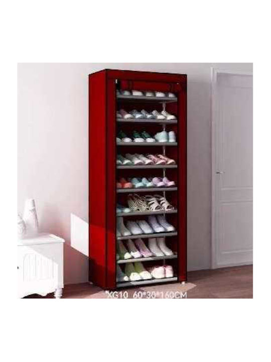 Xg10-9 Fabric Shoe Organizer Red 160x60x30cm