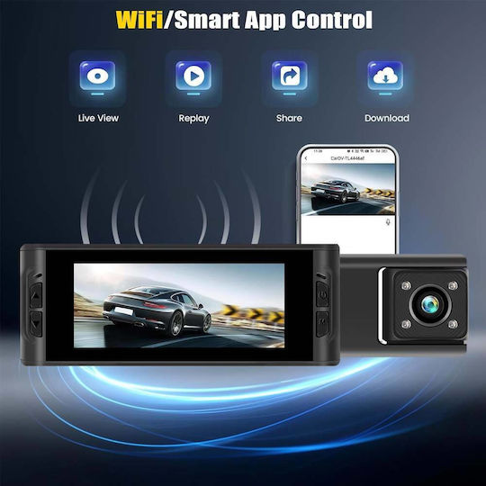 1080P Windshield Car DVR Set with Rear Camera, 3.16" Display with Suction Cup