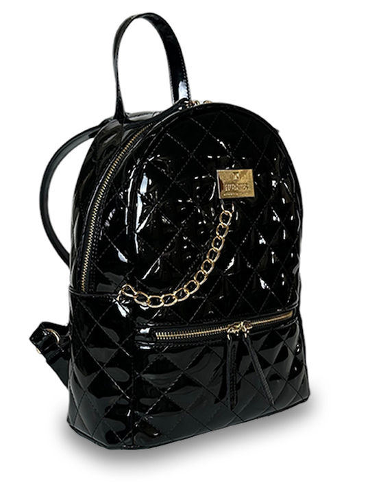 Hunter Women's Bag Backpack Black Patent Leather