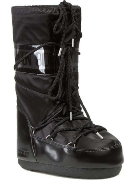 Snow Boots with Laces Icon Black