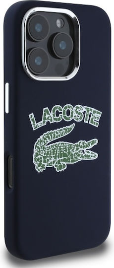 Lacoste Silicone Cracked Logo Magsafe Back Cover Plastic / Silicone Navy Blue (iPhone 16 Pro)