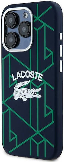 Lacoste Silicone Monogram Vintage Logo Magsafe Back Cover Plastic / Silicone Blue (iPhone 15 Pro Max)