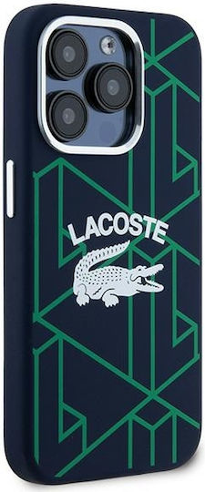 Lacoste Silicone Monogram Vintage Logo Magsafe Back Cover Plastic / Silicone Blue (iPhone 15 Pro Max)