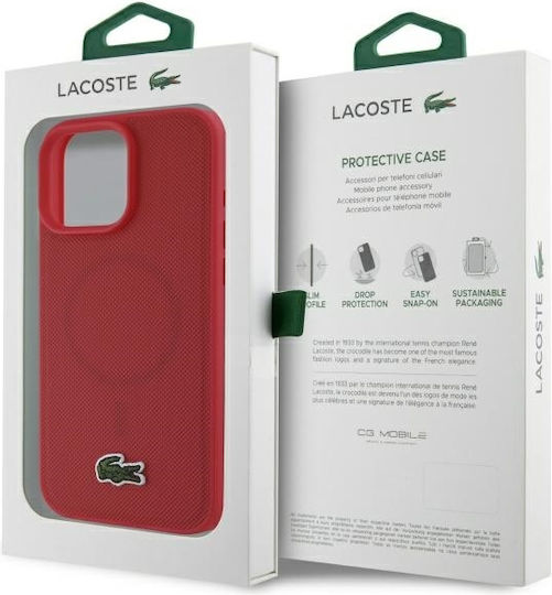 Lacoste Iconic Petit Pique Magsafe Back Cover Plastic Red (iPhone 16 Pro Max)