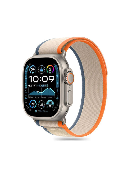 Tech-Protect Nylonstreifen Apple Watch 6 / 7 / 8 / 9 / 10 / SE / Ultra 1 / 2 (44 / 45 / 46 / 49 mm) Creme Orange