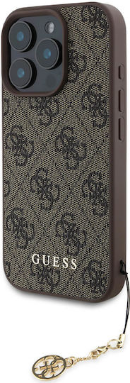 Guess 4g Charm Umschlag Rückseite Synthetisches Leder Braun (iPhone 16 Pro Max)