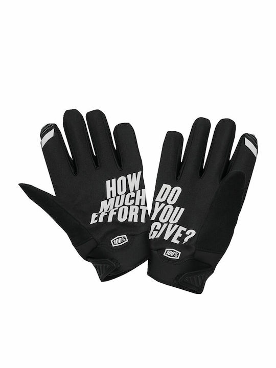 100% Brisker Winter Men's Motocross Gloves Black