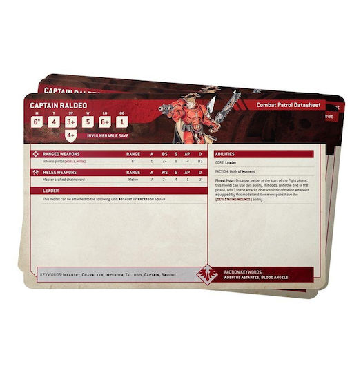 Warhammer 40.000 Fişe de Date Blood Angels Engleză