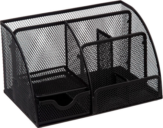 Metalic Organizator de birou în Culoare Negru 1buc 13x14x22cm