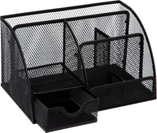 Metalic Organizator de birou în Culoare Negru 1buc 13x14x22cm