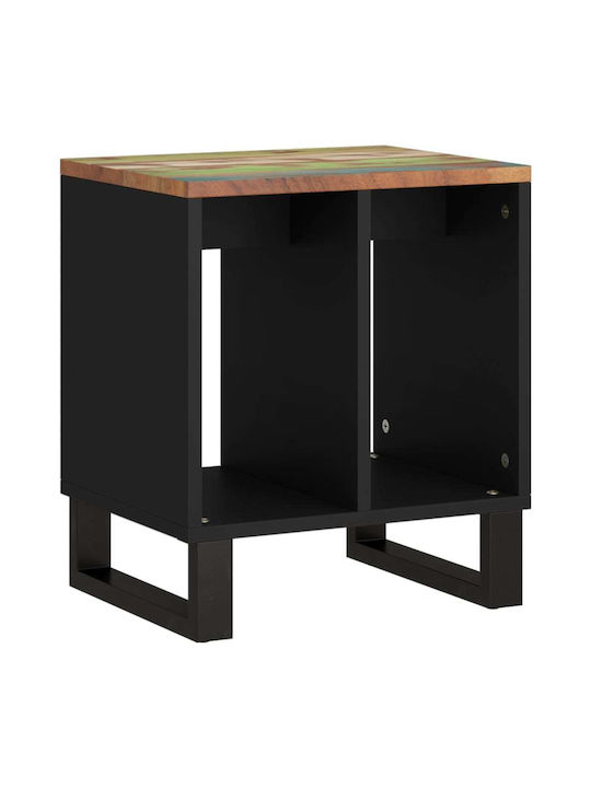 Rectangular Side Table from Solid Wood Multicolored L40xW31xH46cm.