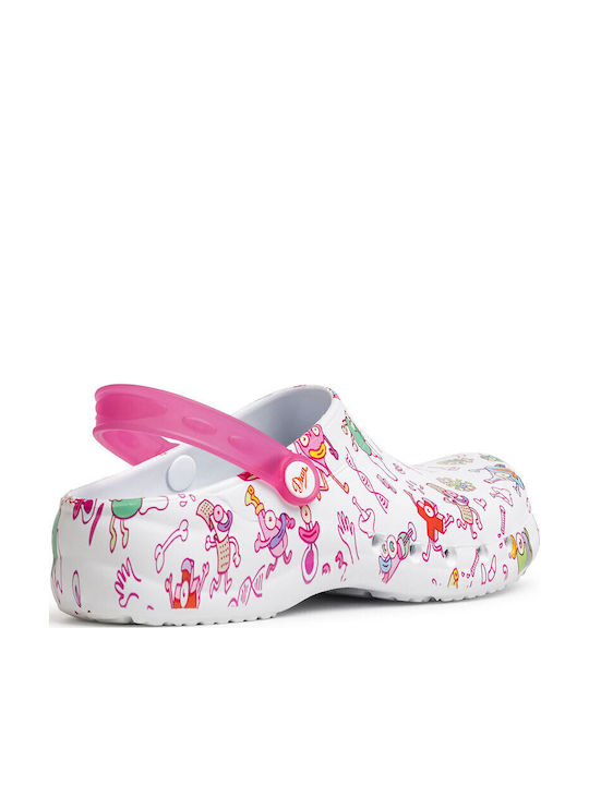 Dian Women's Anatomic Clogs WHITE STAMPED