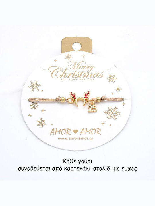 Amor Amor Lucky Charm Bracelet 2025 with Reindeer Aa Beige