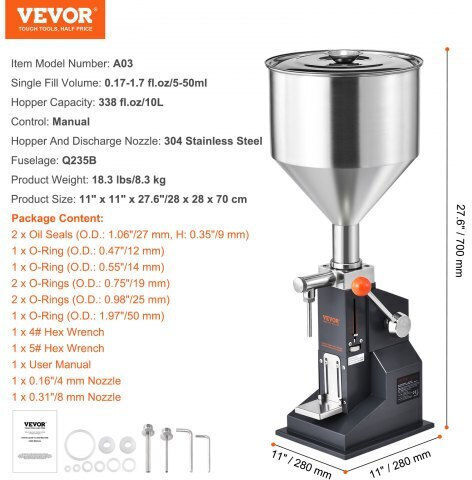 Vevor Manual Liquid Filling Machine Bottles 5-50 Ml Lsgytgzjsd0029yv2v0