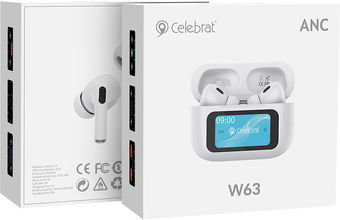 Celebrat W63 In-ear Bluetooth Handsfree Earphones with Charging Case White