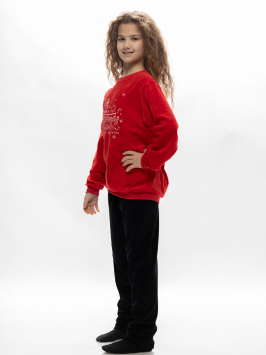Galaxy Kinder Schlafanzug Winterlich Baumwoll red Christmas
