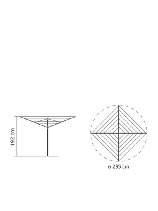 Brabantia Topspinner Folding Floor Clothes Drying Rack for Garden Stainless Steel with Hanging Length 50m