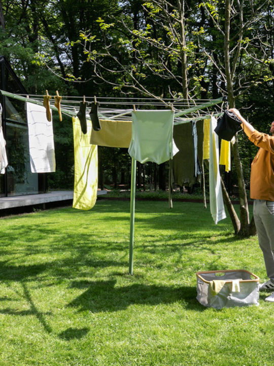 Brabantia Topspinner Folding Floor Clothes Drying Rack for Garden Stainless Steel with Hanging Length 50m