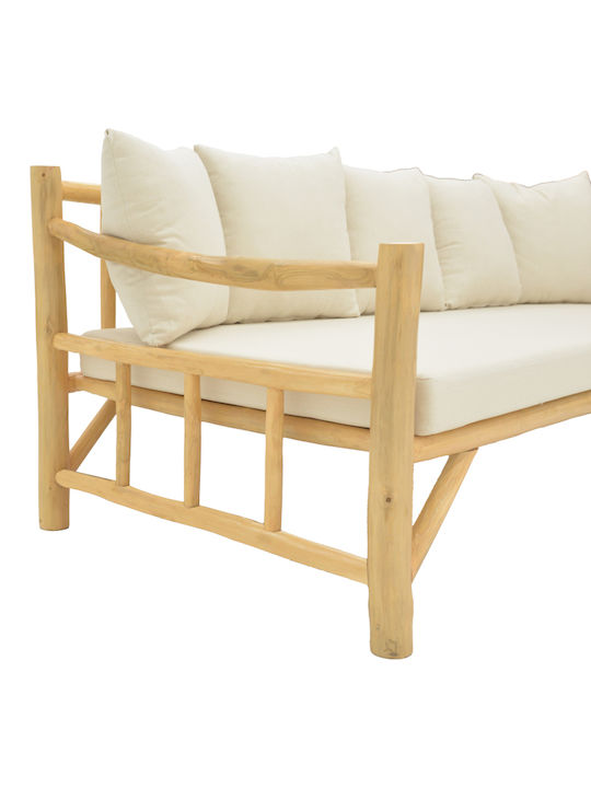 Roziana Bench Outdoor Wooden with Pillows 210x100x80cm