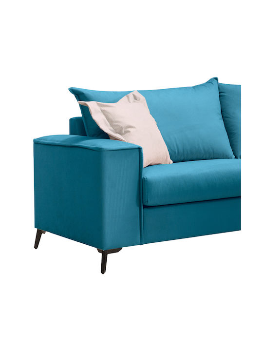 Verona Dreisitzer Sofa Petrol Blau 225x93x100cm
