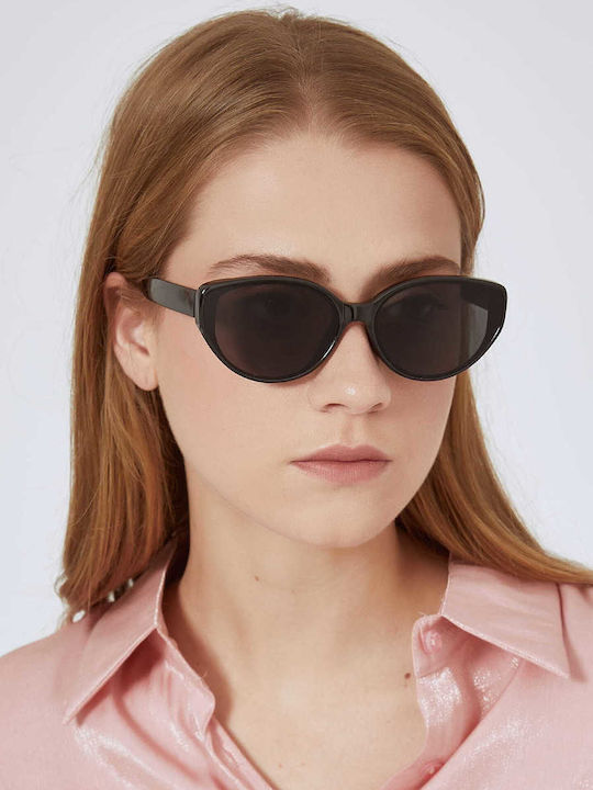 Celestino Women's Sunglasses with Black Horn-Rimmed Frame and Black Lenses WR1019.A130.2
