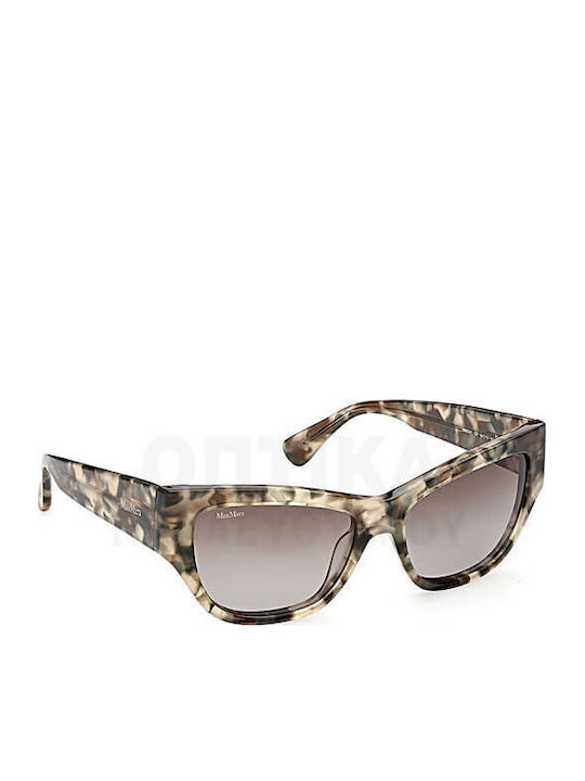 Max Mara Women's Sunglasses with Brown Tartaruga Plastic Frame and Brown Gradient Lens MM 0041 55P