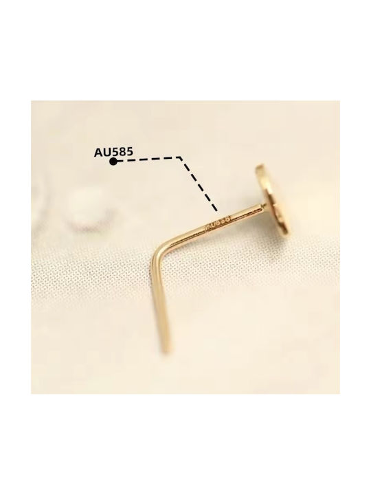 14 Karat Gold Heart Nose Stud