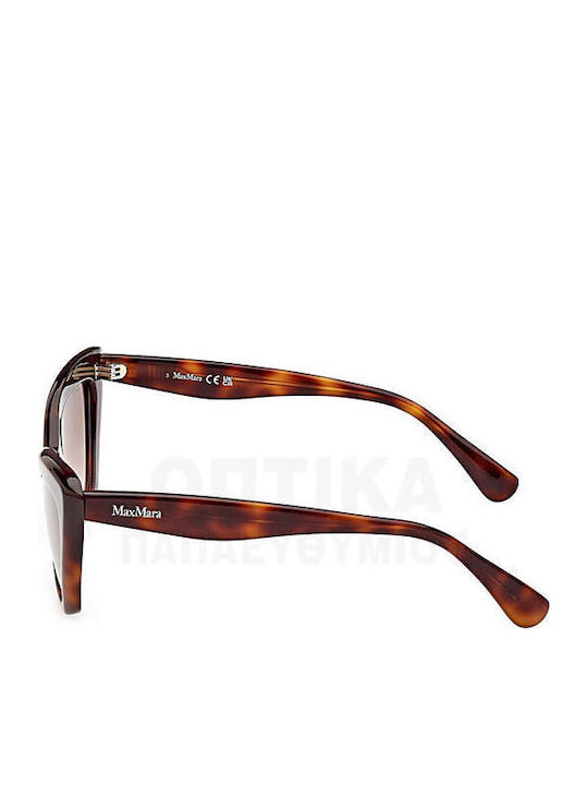 Max Mara Women's Sunglasses with Brown Tartaruga Plastic Frame and Brown Gradient Lens MM 0063 52F