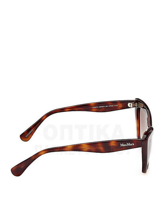 Max Mara Women's Sunglasses with Brown Tartaruga Plastic Frame and Brown Gradient Lens MM 0063 52F