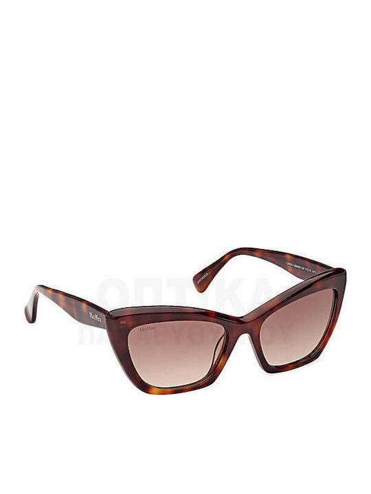 Max Mara Women's Sunglasses with Brown Tartaruga Plastic Frame and Brown Gradient Lens MM 0063 52F