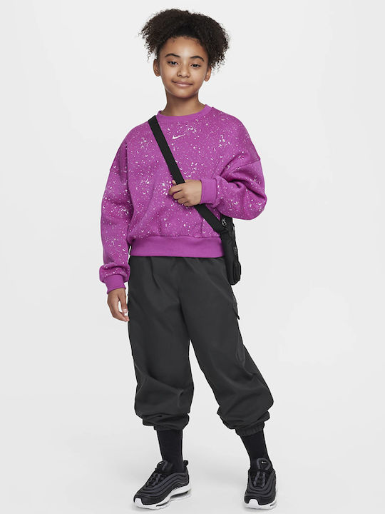 Fleece Kinder-Sweatshirt Lila Sportswear Club