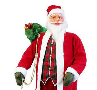 Dekorativer Weihnachtsmann mit Musik und Bewegung Rot 185cm