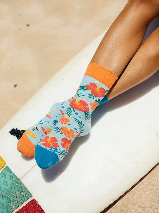Many Mornings Aloha Vibes Κάλτσες με Σχέδια Γαλάζιες